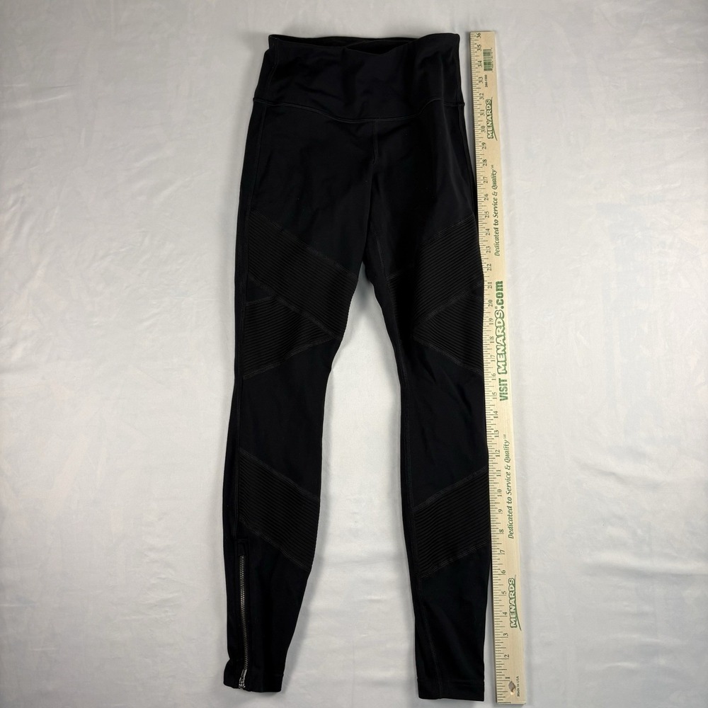 Athleta Black Ankle Zip Yoga Leggings Women's XS Pull On Skinny 26"